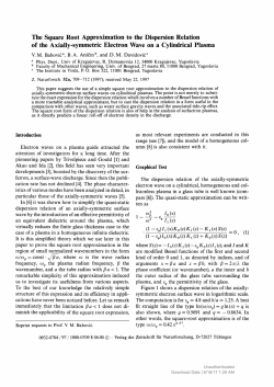 The Square Root Approximation to the Dispersion