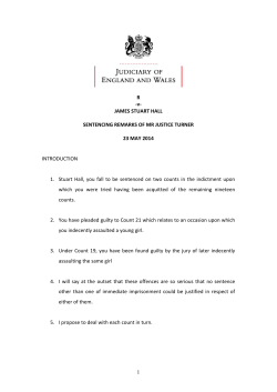Sentencing Remarks of Mr Justice Turner