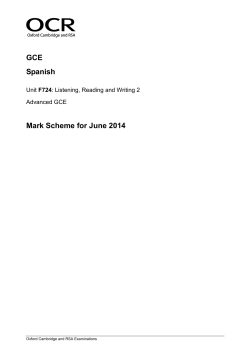 Mark scheme F724 Listening, Reading and Writing 2 June 2014