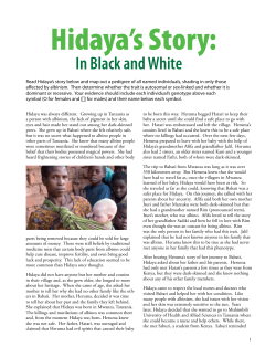 Hidaya`s Story - Pedigree Narrative - xy-zoo