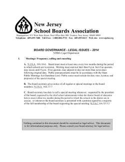 Board Governance - New Jersey School Boards Association