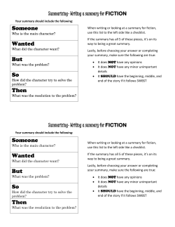 Summarizing for fiction notes