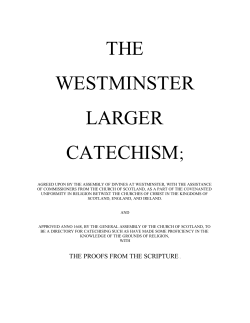 the westminster larger catechism - Free Presbyterian Church of Ulster
