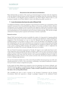 The new French Government - Analysis