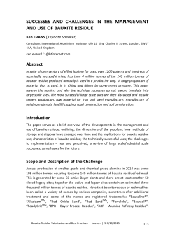 Papers - 2015 RedMud Conference | Bauxite Residue Valorization