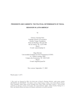 PRESIDENTS AND CABINETS: THE POLITICAL DETERMINANTS