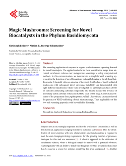 Magic Mushrooms: Screening for Novel Biocatalysts in the Phylum