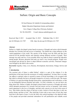 Sufism: Origin and Basic Concepts