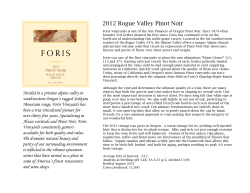 Tech Sheet - Foris Vineyards