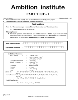 Test Paper Bhiwani 4/12/2014 - Ambition Institute Coaching