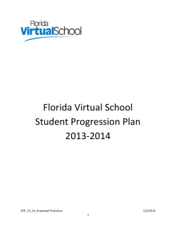 Florida Virtual School Student Progression Plan 2013-2014
