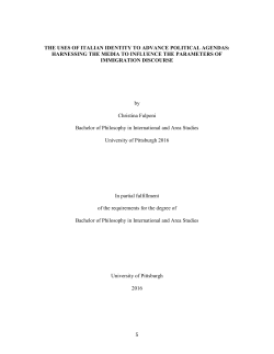 the uses of italian identity to advance political agendas