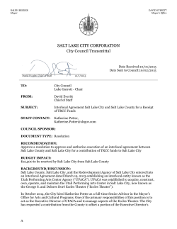 Interlocal Agreement Salt Lake City and Salt Lake County for a