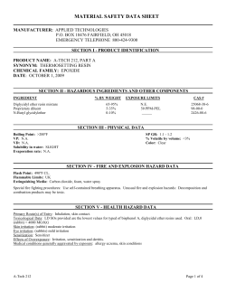 A-Tech 212 MATERIAL SAFETY DATA SHEET