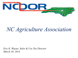 Presentation for Farmers Market Operators, Farmers and Retail
