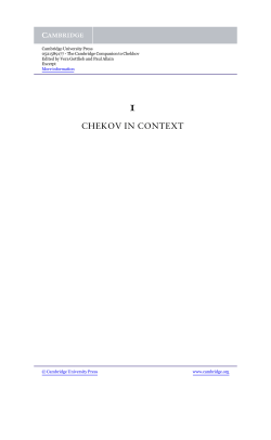 CHEKOV IN CONTEXT - Assets - Cambridge University Press