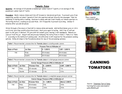 canning tomatoes - Cooperative Extension County Offices