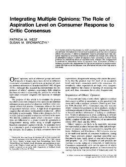 Integrating Multiple Opinions: The Role of Aspiration Level on
