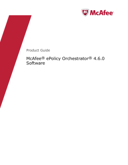McAfee ePolicy Orchestrator 4.6.0 Software Guide
