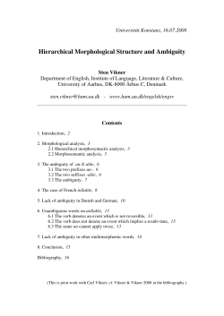 Hierarchical Morphological Structure and Ambiguity