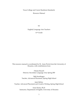 Texas CCRS Resource Manual for English III Teachers