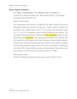 Surface Tension of Seawater Surface Tension of Seawater KG