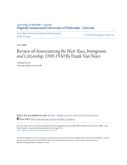 Review of Americanizing the West - DigitalCommons@University of