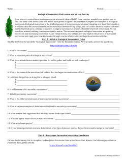 Ecological Succession Webquest