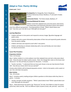 Adopt-a-Tree: Poetry Writing L E S S O N P L A N