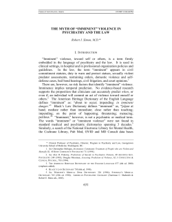 631 the myth of “imminent” violence in psychiatry and the law