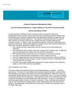 Customer Experience Management Study Lack of