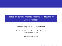 Nested Dirichlet Process Models for Household Data