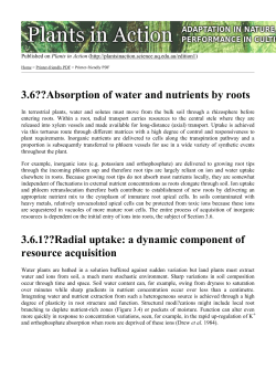 3.6??Absorption of water and nutrients by roots 3.6