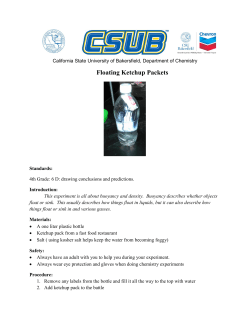 Floating Ketchup Packets - California State University, Bakersfield