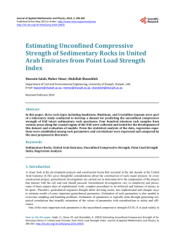 Estimating Unconfined Compressive Strength of Sedimentary Rocks