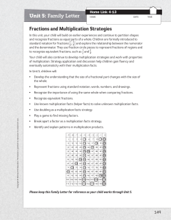 Fractions and Multiplication Strategies Unit 5: Family Letter