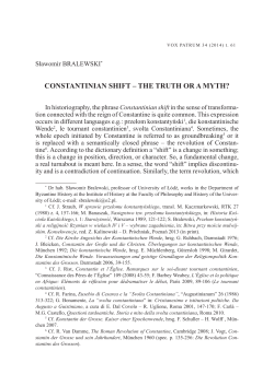 constantinian shift &ndash; the truth or a myth?