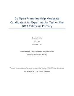 Do Open Primaries Help Moderate Candidates?