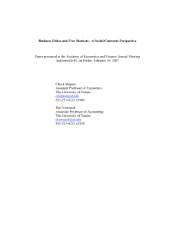 Business Ethics and Free Markets