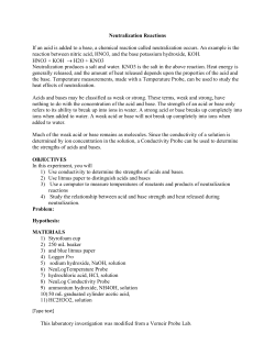 Neutralization Reactions