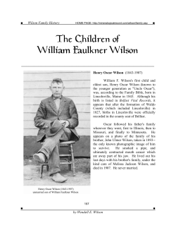 (part 1): Children of William Faulkner Wilson