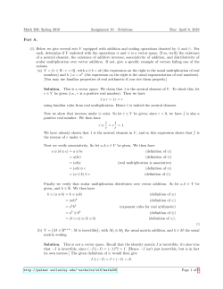 Math 206, Spring 2016 Assignment 10 &ndash; Solutions Due: April 8