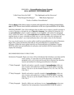 ENGLISH 2- Personification Essay Prompt DUE