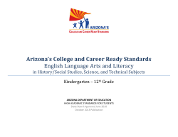 Arizona`s College and Career Ready Standards English Language