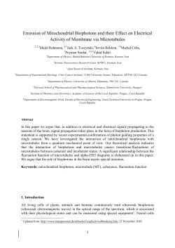Emission of Mitochondrial Biophotons and their