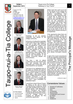 Newsletter September 2015 - Taupo-nui-a
