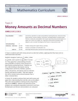 Money Amounts as Decimal Numbers