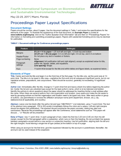 Layout Specifications