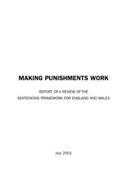 Report of a review of the sentencing framework of England and Wales