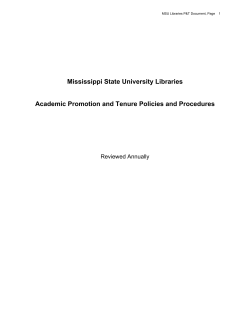 Mississippi State University Libraries Academic Promotion and